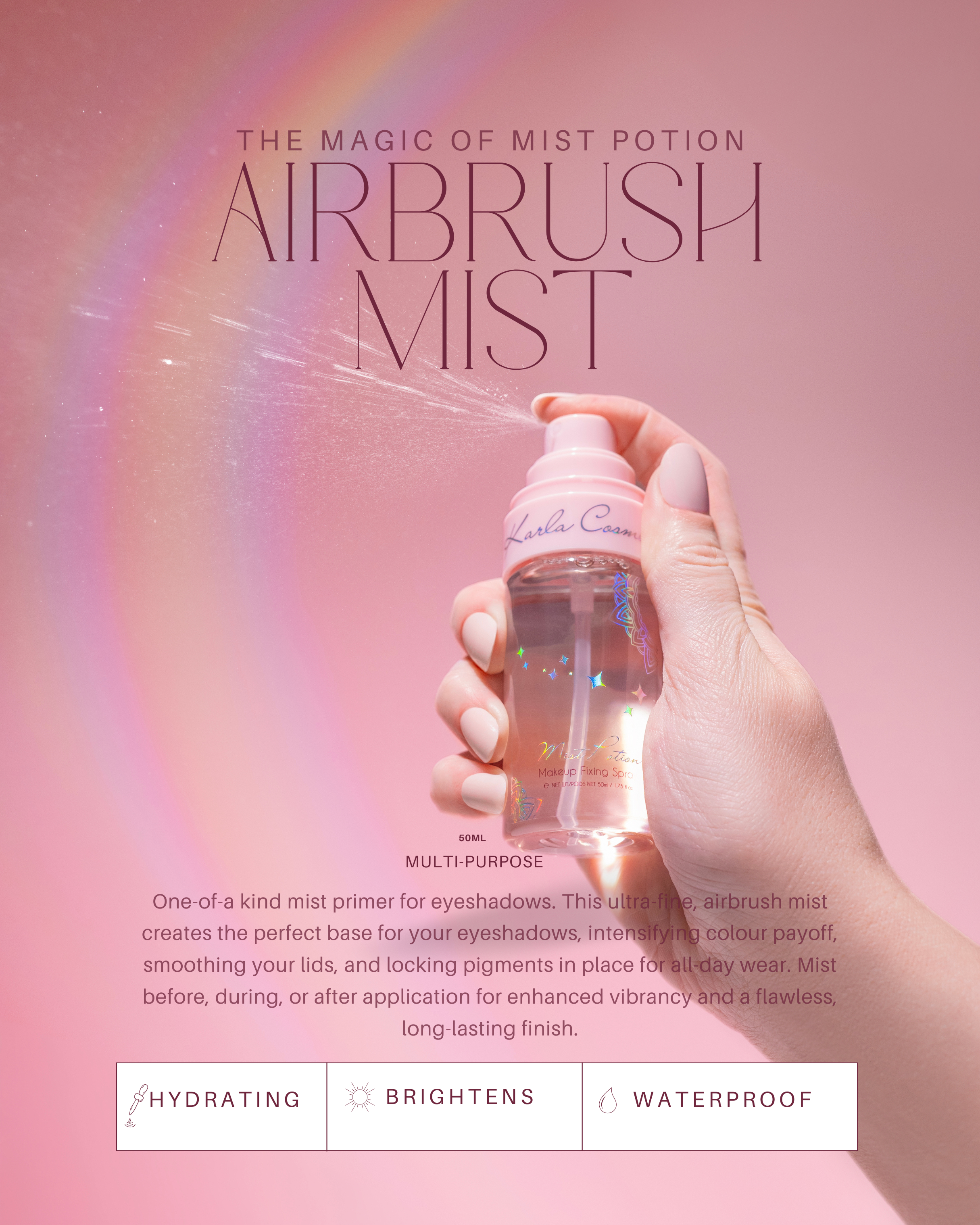 Mist Potion – All-in-One Eyeshadow & Makeup Primer + Setting Mist. - Karla Cosmetics