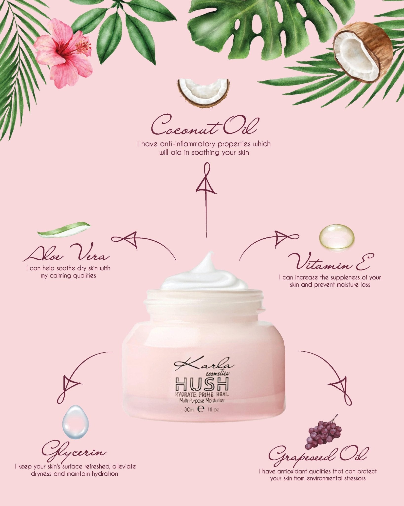 HUSH | Makeup Primer & Moisturiser - Karla Cosmetics