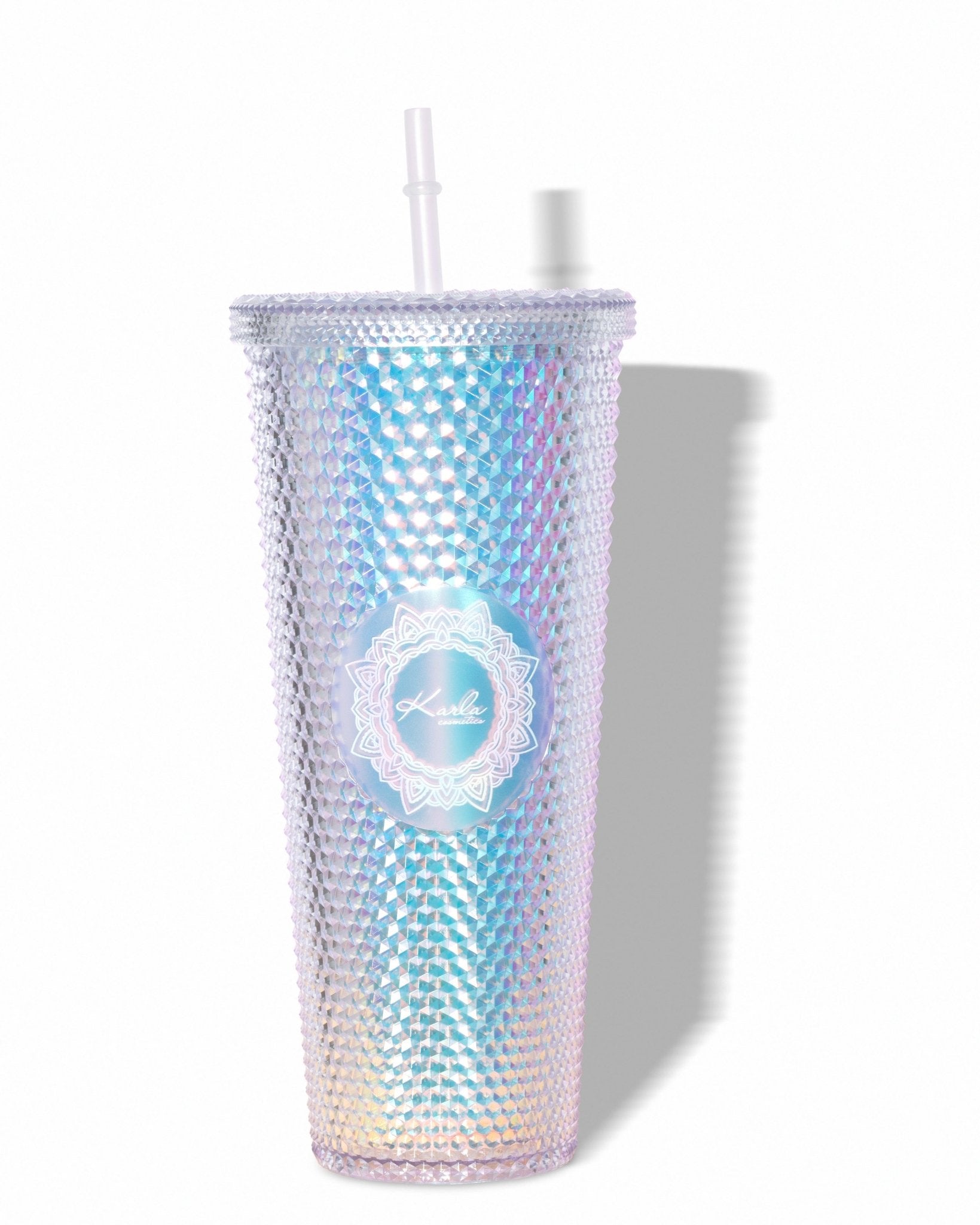 Iridescent Studded Tumbler Drinking Cup - Karla Cosmetics