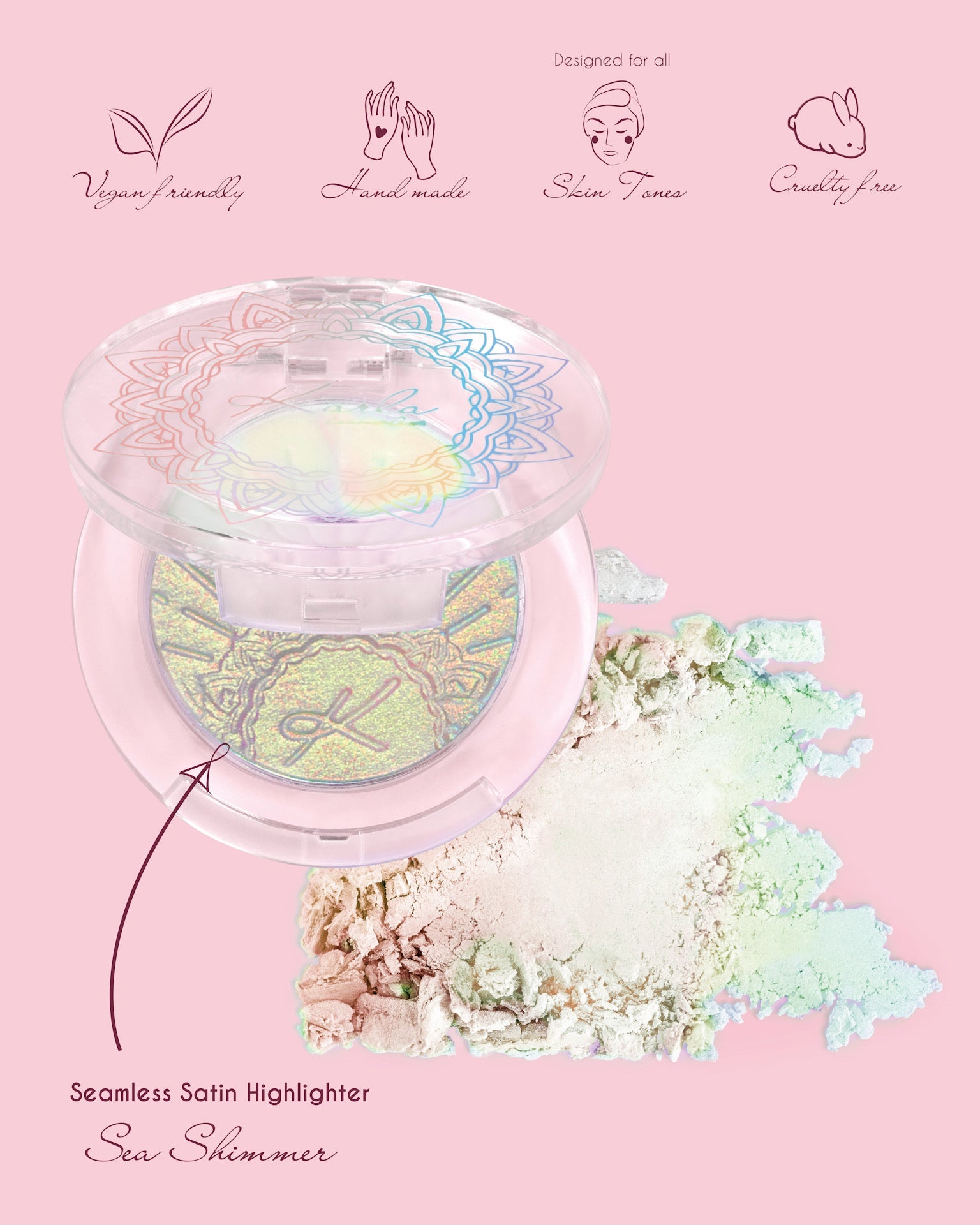 Sea Shimmer Seamless Satin Highlighter - Karla Cosmetics